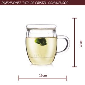 Taza de vidrio con infusor 300ml